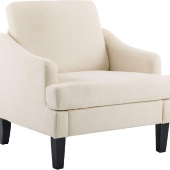 Modern Upholstered Accent Armchair with Solid Legs, Comfortable Single Reading Seat for Living Room, Bedroom and Office