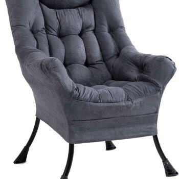 Modern High-Back Upholstered Accent Chair, Soft Single Lounge Armchair for Living Room and Relaxed Seating