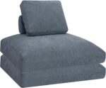 Corduroy Folding Sofa Bed Chair with Pillow, Convertible Single Floor Sleeper with Back Support for Bedroom and Dorm