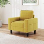 Modern Upholstered Accent Armchair, Comfortable Single Reading Chair for Living Room, Bedroom, Studio and Office