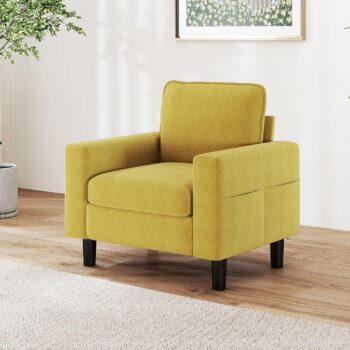 Modern Upholstered Accent Armchair, Comfortable Single Reading Chair for Living Room, Bedroom, Studio and Office